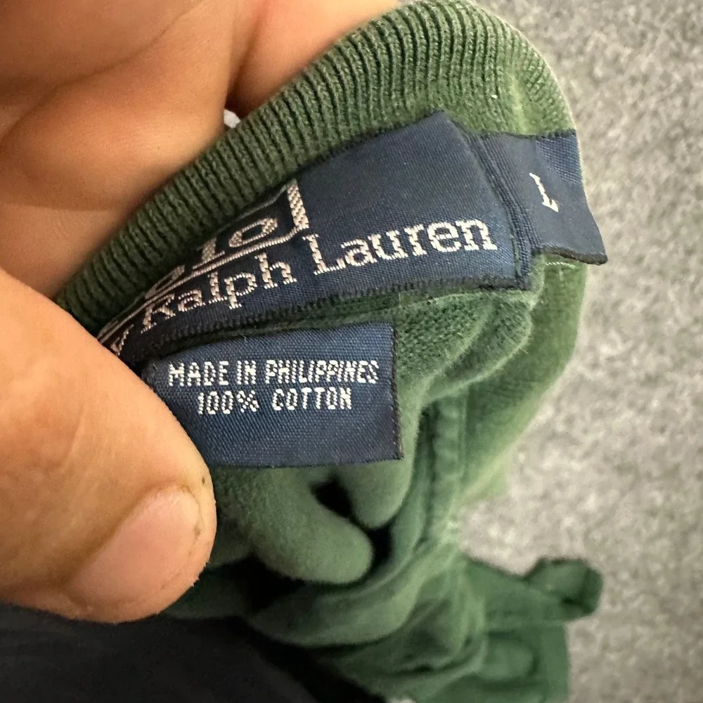 Polo Ralph Lauren Polo Mens Size L Green Short Sleeve Cotton Rips Holes Casual